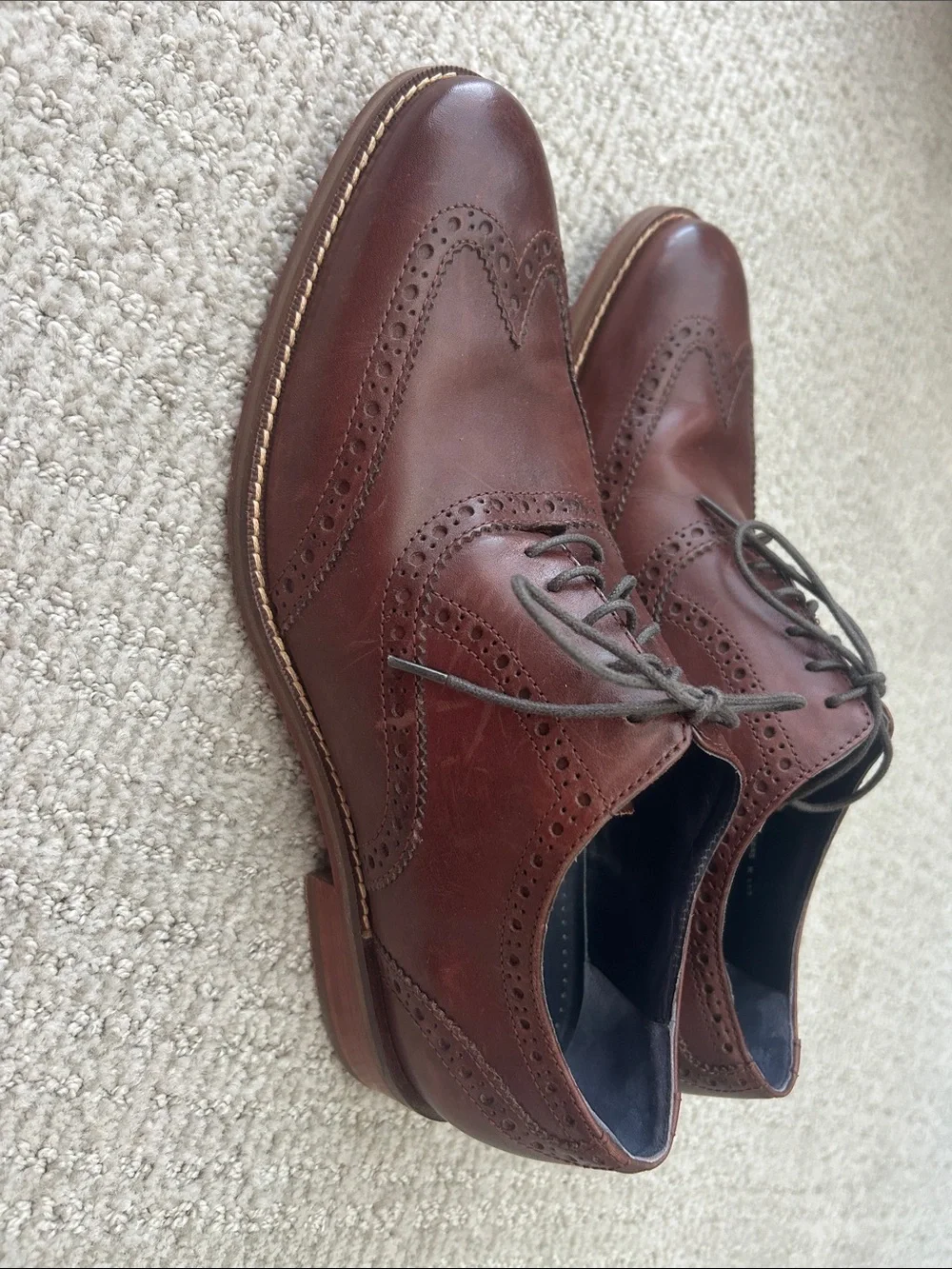 Cole Haan Brown Leather Wingtip Derbys